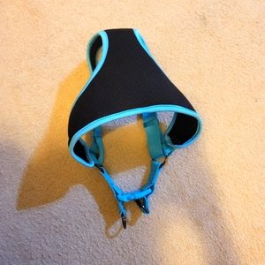 Blue and black XL dog harness with mesh and back clip